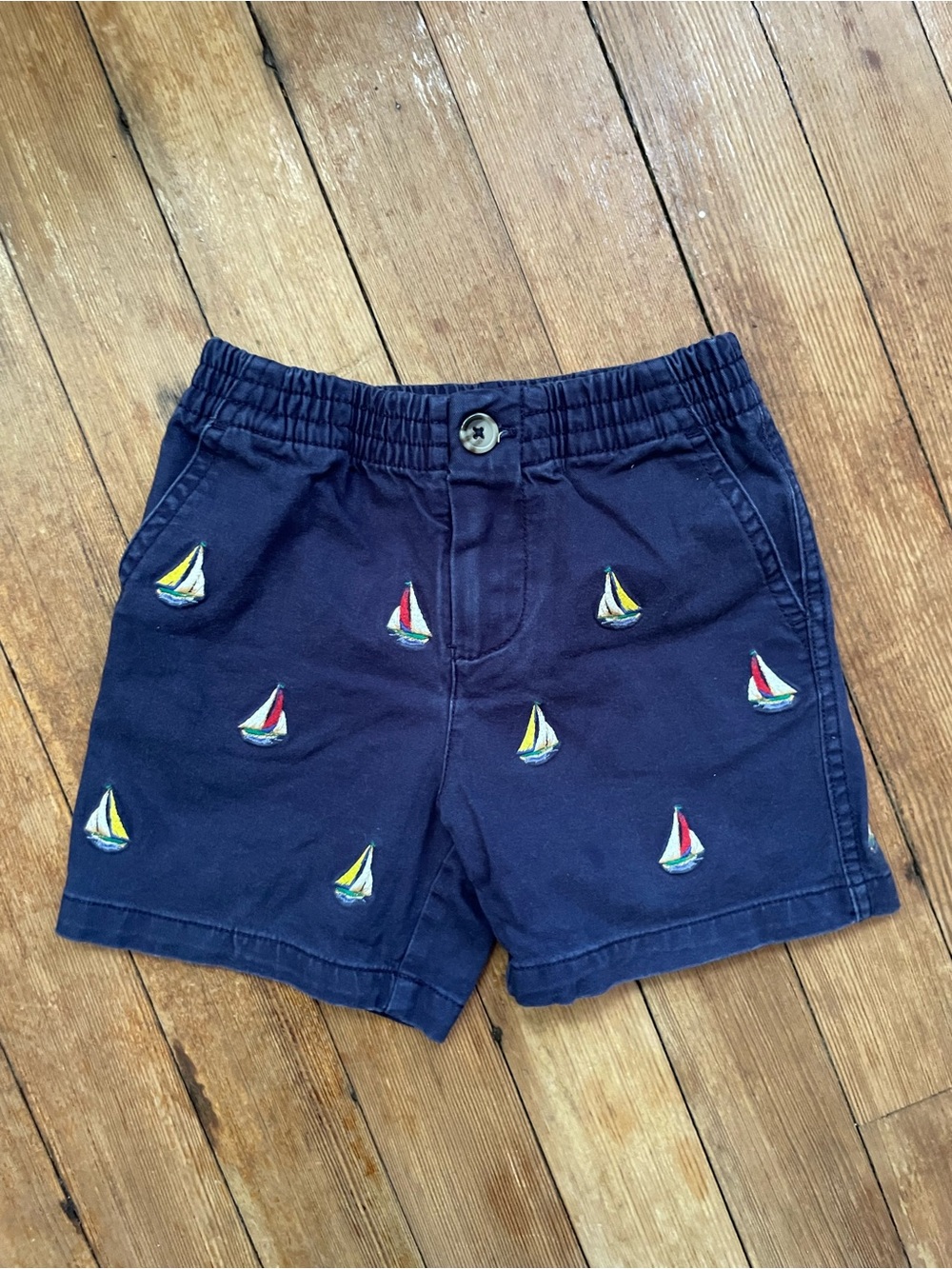 Ralph Lauren Navy Embroidered Sailboat Shorts